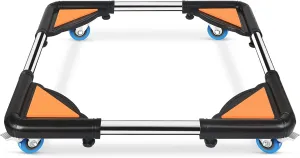 SPACECARE Mini Fridge Stand Furniture Dolly Mobile Roller with 4 Locking Wheels-Base Adjustable Refrigerator Washing Machine Stand Moving Cart- Appliance Dolly Cart Roller Pedestal -Black