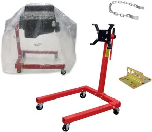 Speedway Motors Steel Rotating Engine Storage Stand Kit, Includes Engine Stand, Engine Storage Bag, Engine Lift Plate and Engine Lift Chain, 1,500 LB Capacity, 360 Degree Rotation