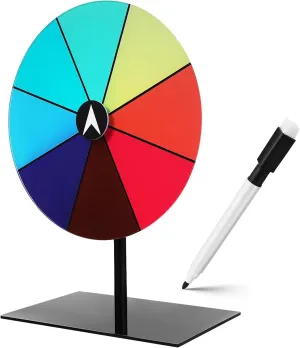 Spinning Prize Wheel Portable Roulette Wheel with Stand Dry Erase Marker for Party Games Classroom Activities Decision Making Fun Events and Carnival Excitement