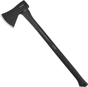 Splitting Axe, 27" Camping Chopping Hatchet for Firewood Splitting, Forged Carbon Steel Heavy Duty Maul, Fiberglass Shock Reduction Handle with Anti-Slip Rubber Grip