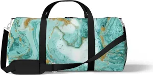 Sports Gym Bag for Women and Men Waterproof Marble Texture Painting Duffel Bag Lightweight Carryon Traveling Boarding Gripsack