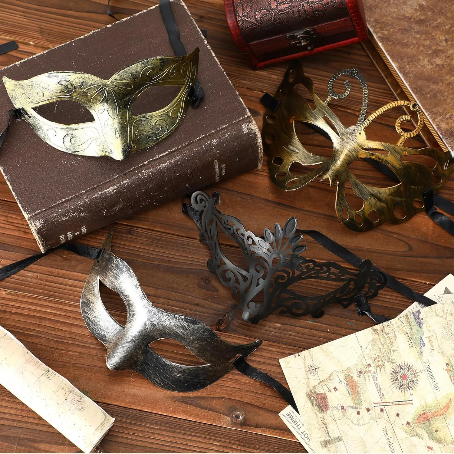 Sratte 60 Pcs Masquerade Mask Vintage Antique Masks Adults Party Mask Venetian Masks for Carnival Party Cosplay Performance