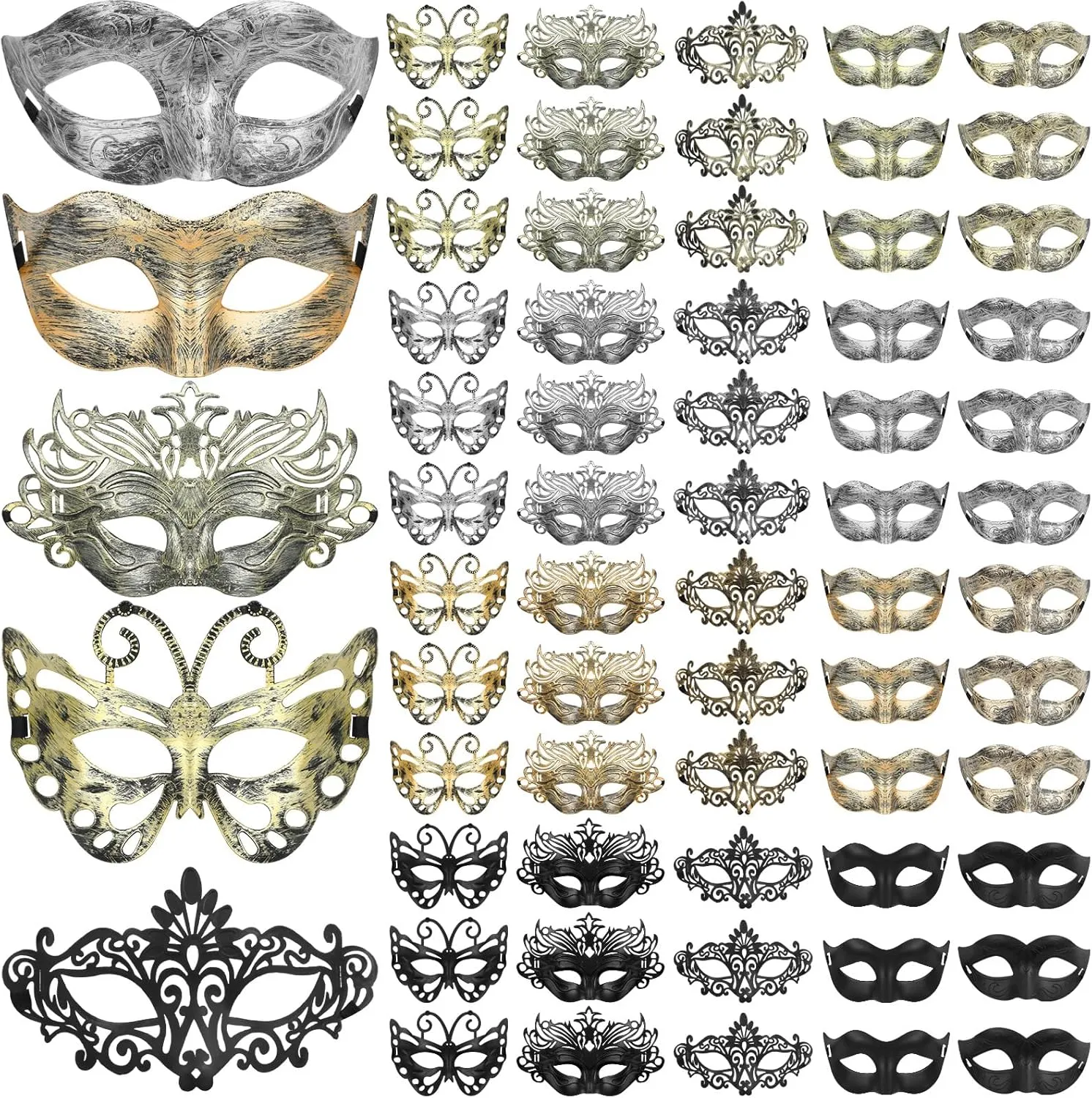 Sratte 60 Pcs Masquerade Mask Vintage Antique Masks Adults Party Mask Venetian Masks for Carnival Party Cosplay Performance