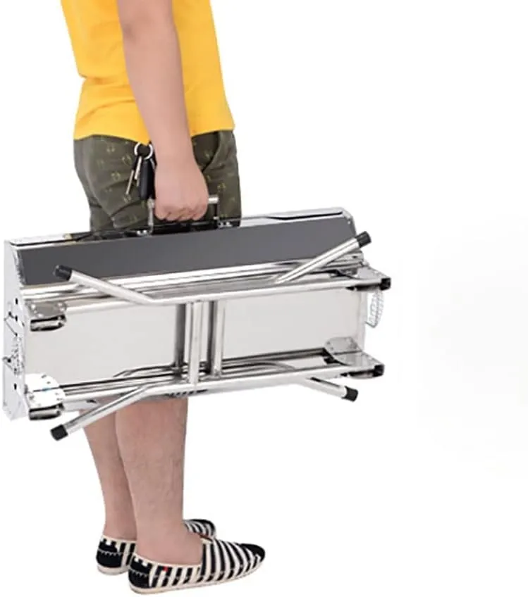 Stainless Steel Grill Camping Outdoor Korean Grill Stand Folding Grill Camping Portable Cooking Grill Tool