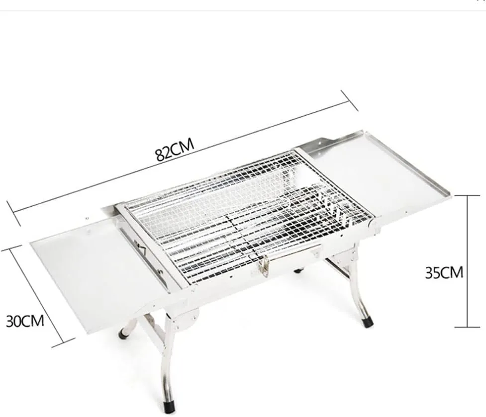 Stainless Steel Grill Camping Outdoor Korean Grill Stand Folding Grill Camping Portable Cooking Grill Tool