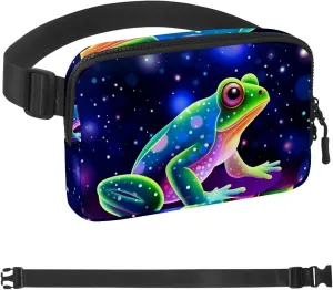 Starry Sky Frog-10 Crossbody Fanny Pack for Men&Women,Belt Bag for Travel Casual Walking Running Hiking Cycling