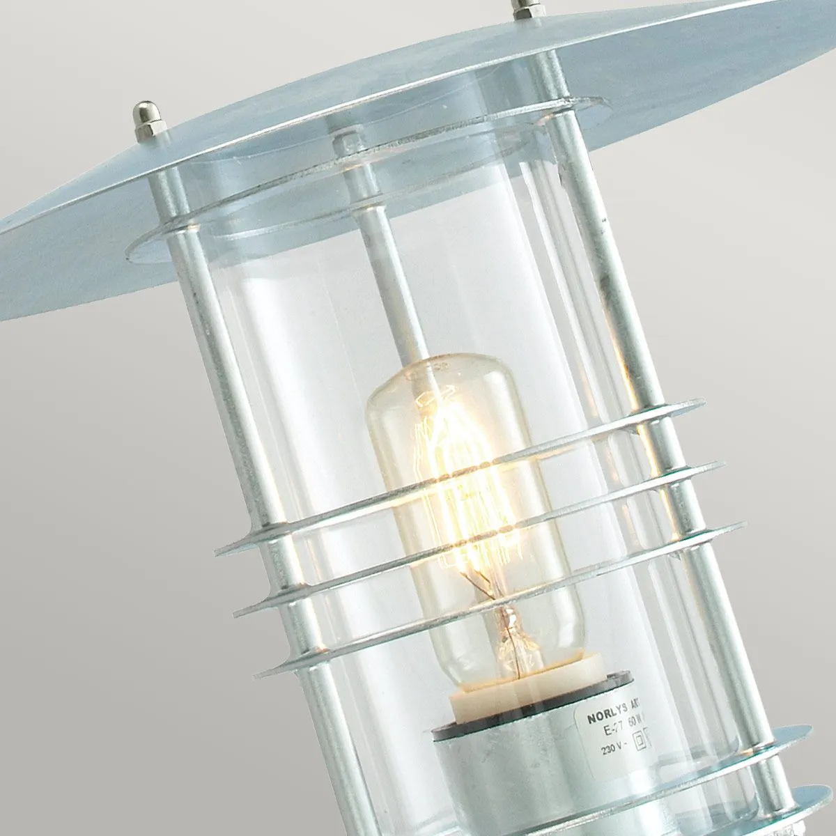 Stockholm 1 Light Wall Lantern - Galvanised | Galvanised