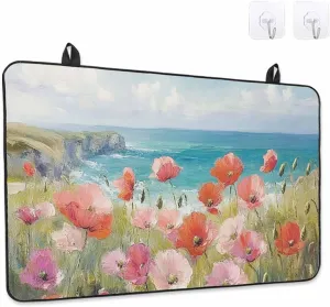 Stove Cover for Electric Cooktops 28.5"x20.5" Non-Slip Foldable Protector Retro Pastoral Concubine Plants Oil Painting Scratchproof Rubber Mat for All Electric Stove Models