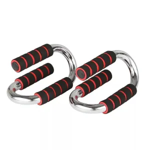 Strong Pushup Stands with Soft Foam Grip and Non-Slip Bars Chrome bars