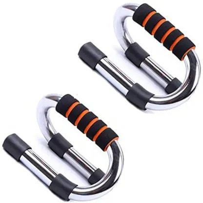 Strong Pushup Stands with Soft Foam Grip and Non-Slip Bars Chrome bars