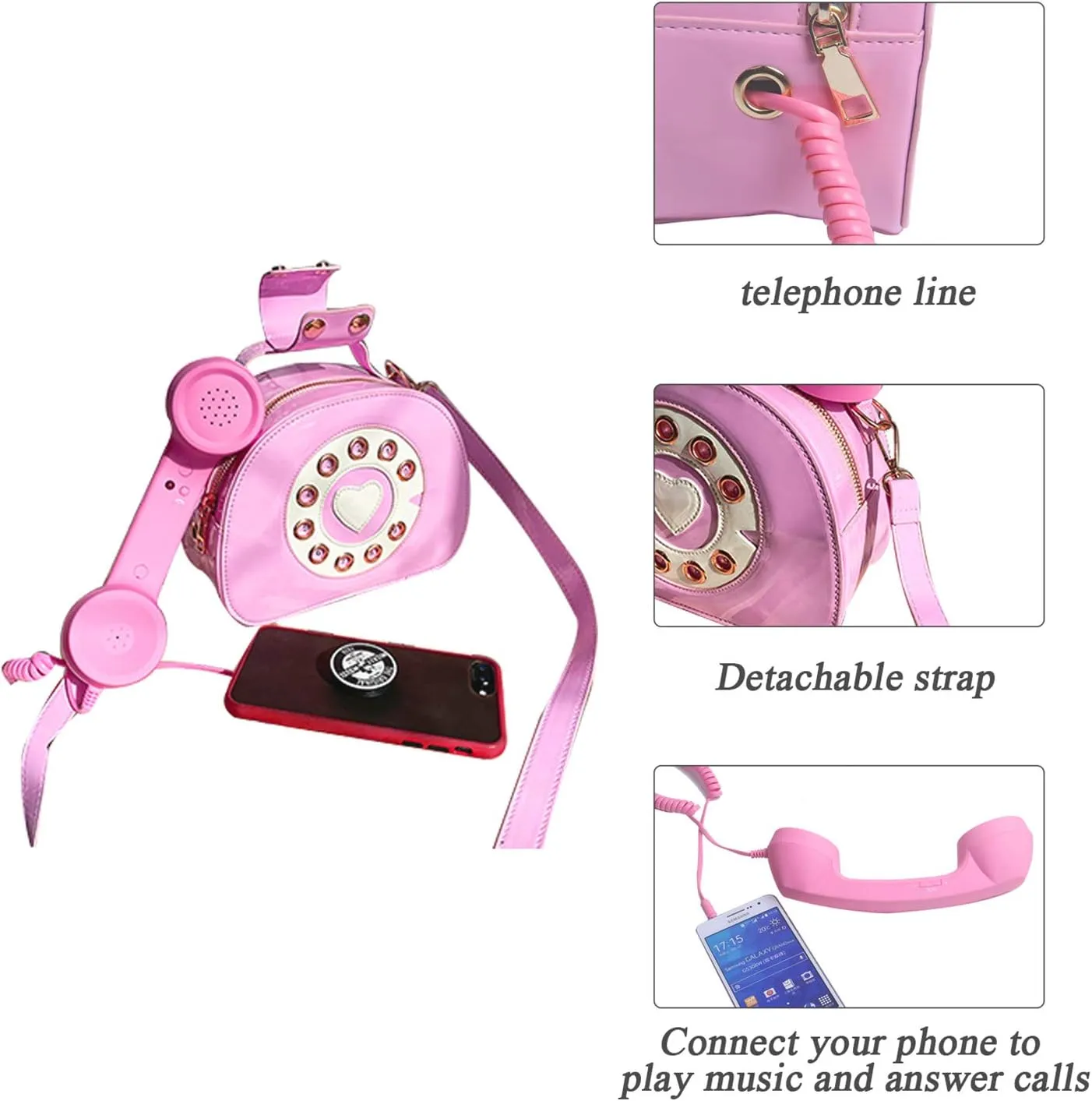 SUKUTU Telephone Shaped Purse Shoulder Crossbody Tote Bags Women Retro Phone Top-Handle Handbags for Girls