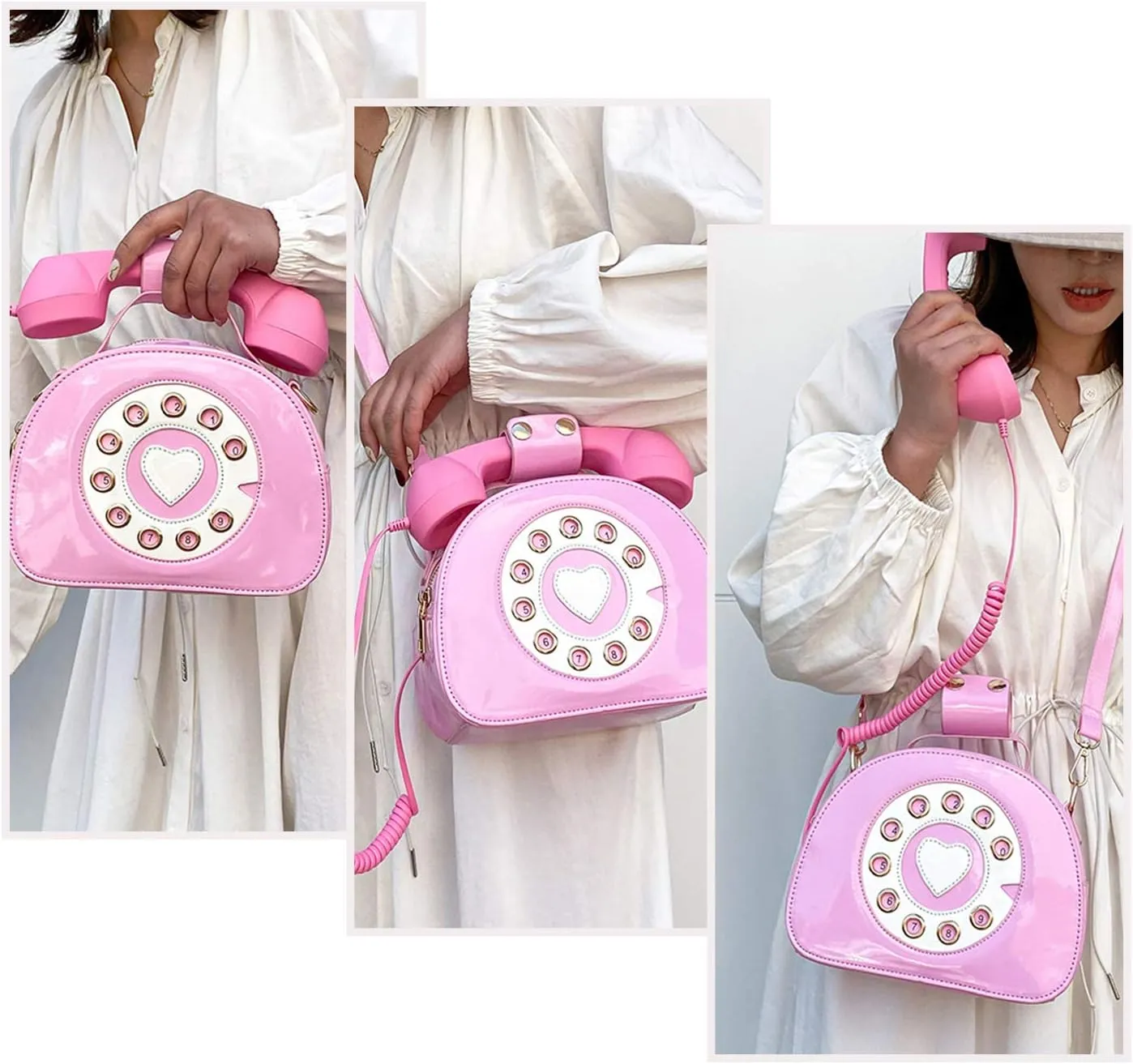 SUKUTU Telephone Shaped Purse Shoulder Crossbody Tote Bags Women Retro Phone Top-Handle Handbags for Girls