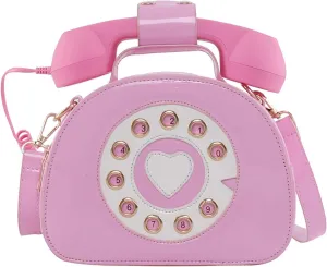 SUKUTU Telephone Shaped Purse Shoulder Crossbody Tote Bags Women Retro Phone Top-Handle Handbags for Girls