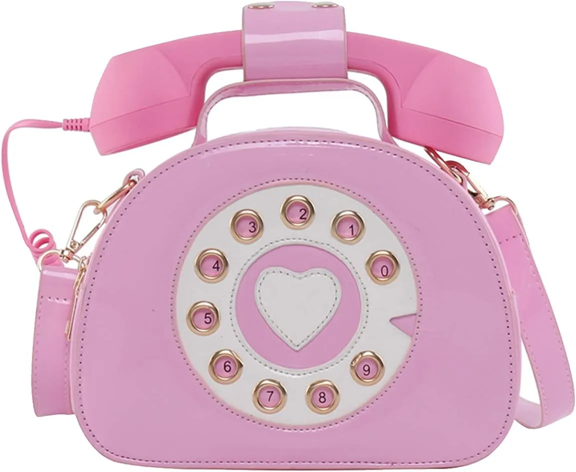 SUKUTU Telephone Shaped Purse Shoulder Crossbody Tote Bags Women Retro Phone Top-Handle Handbags for Girls