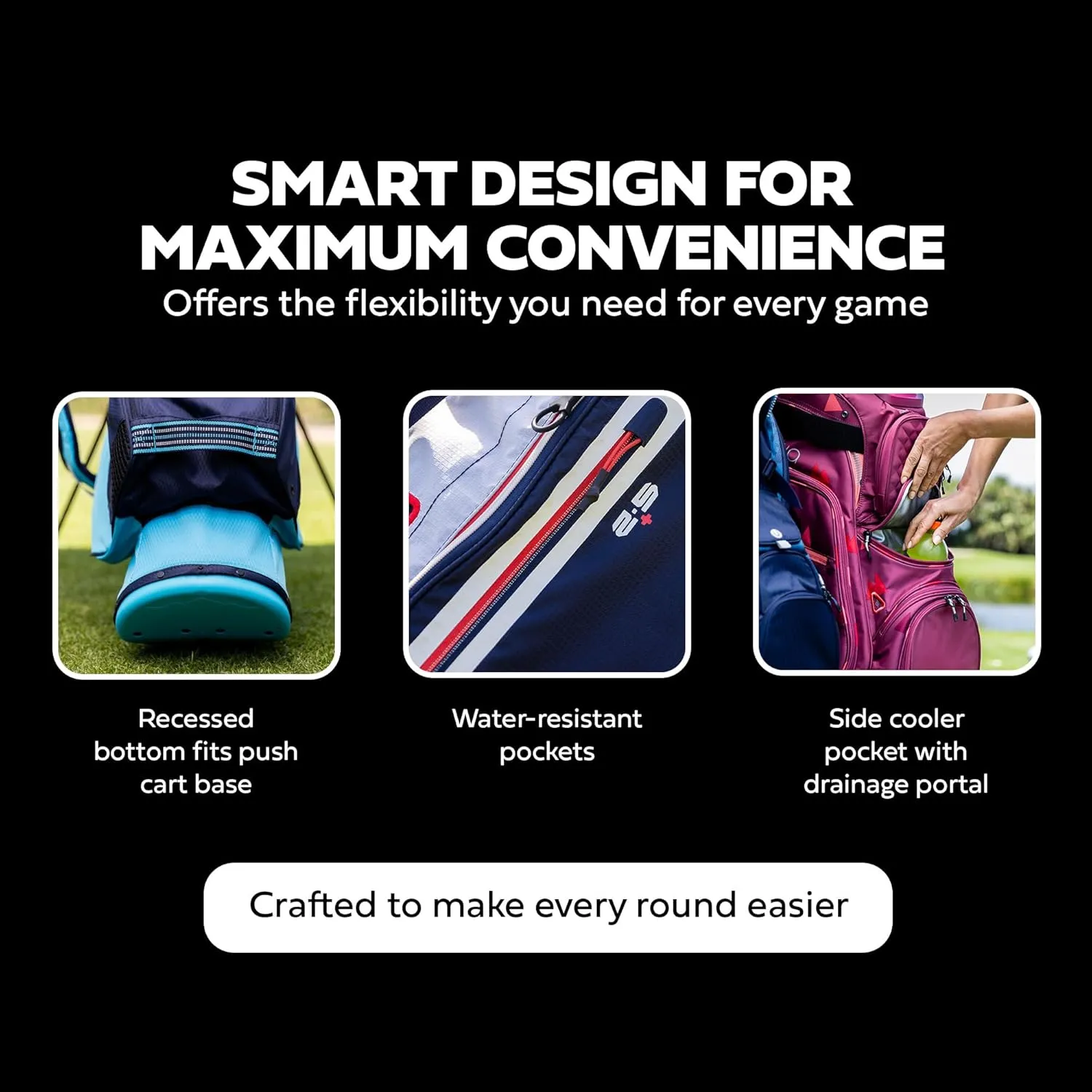 Sun Mountain 2025 Diva 14 Way Divider Golf Bag with 8 Spacious Pockets - Stylish Women's Lightweight Golf Cart Bag with Comfortable Carry Strap for a Seamless Golf Experience