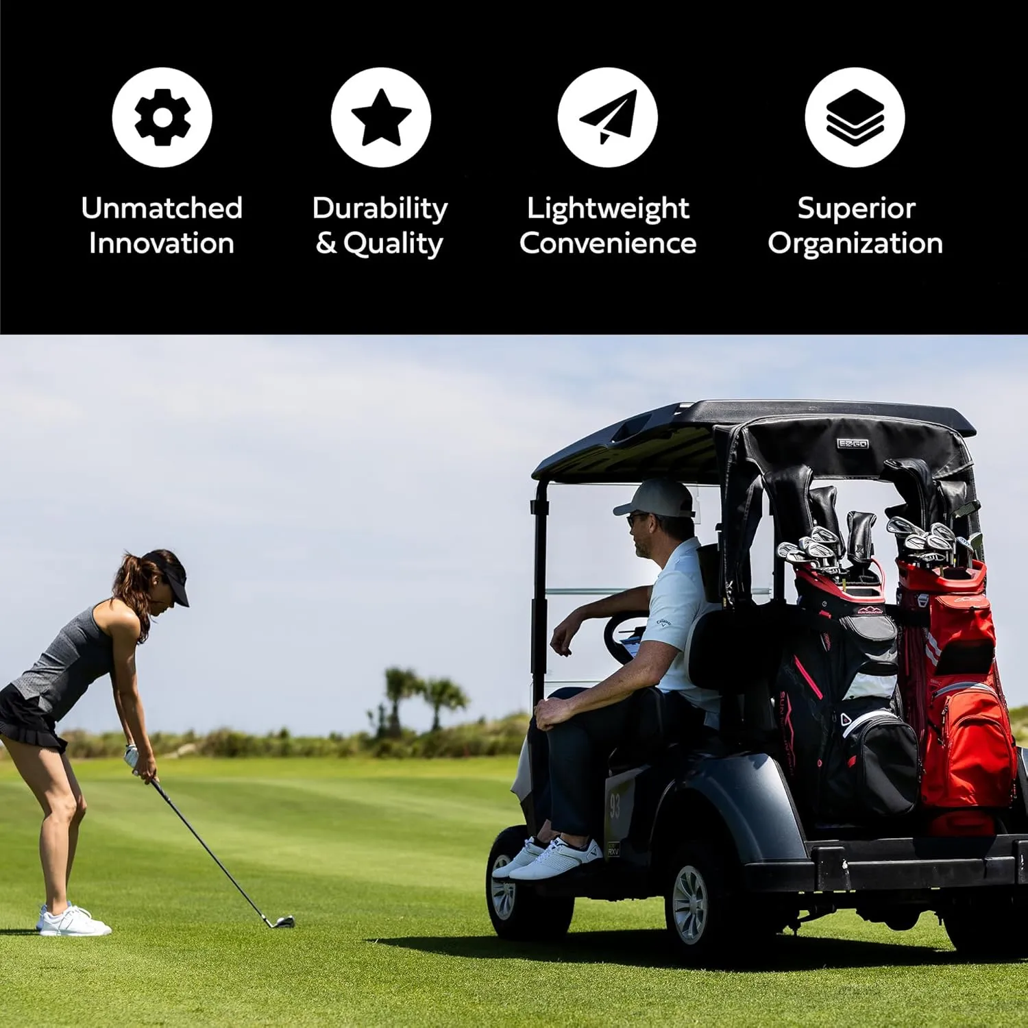 Sun Mountain 2025 Diva 14 Way Divider Golf Bag with 8 Spacious Pockets - Stylish Women's Lightweight Golf Cart Bag with Comfortable Carry Strap for a Seamless Golf Experience