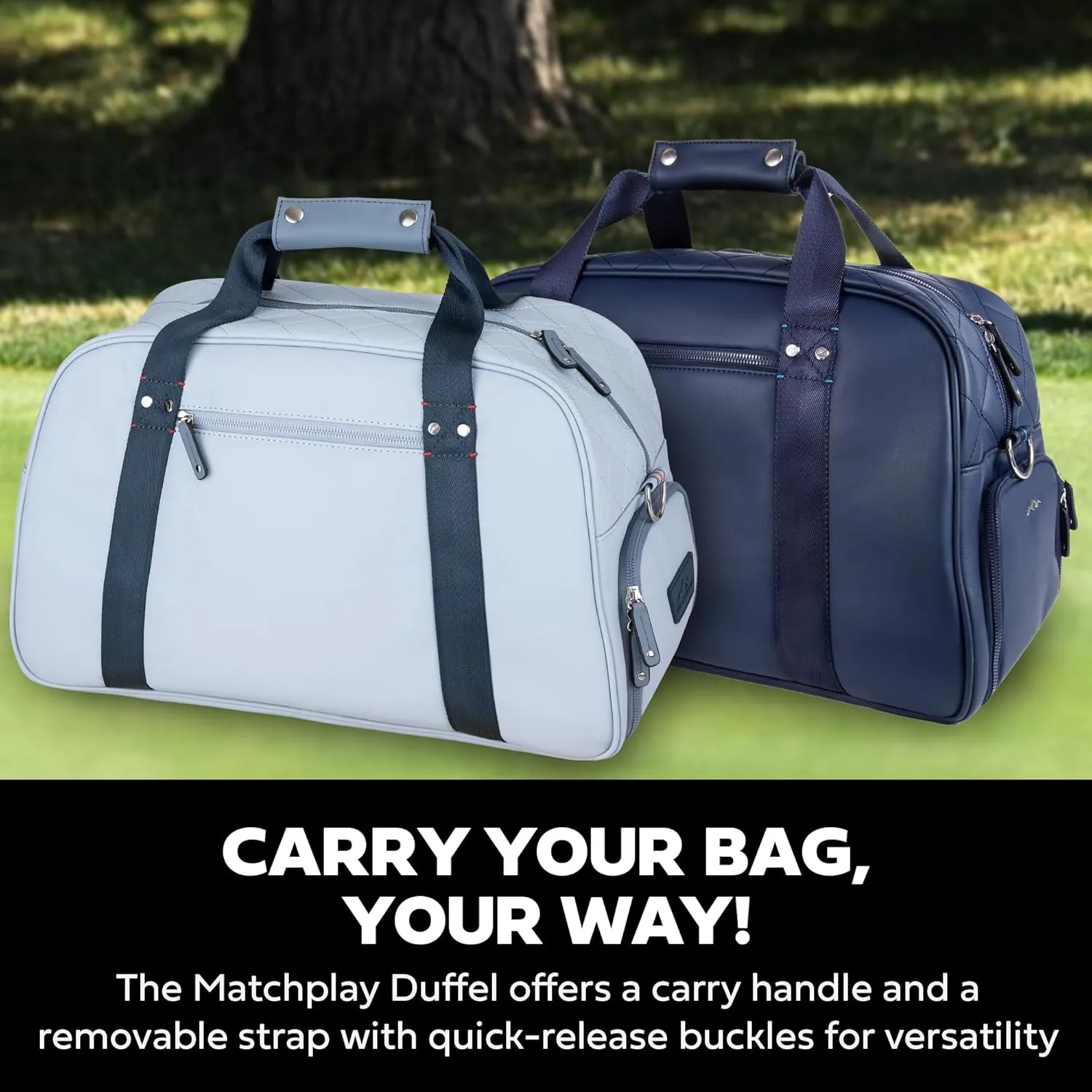 Sun Mountain Matchplay Duffel - Durable and Lightweight Duffel Bag with Ample Storage for the Modern Athlete - Features a Removable Shoulder Strap and a Dedicated Shoe Compartment - Black