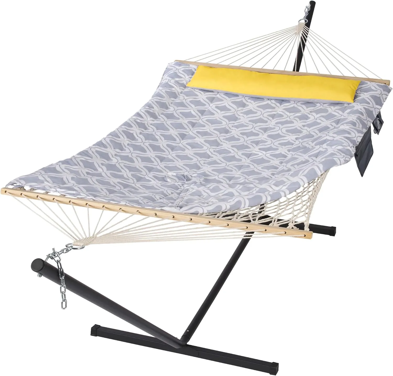 SUNCREAT Outdoor Hammock with Stand, Portable Hammocks for Outside with Stand, Gray Drops