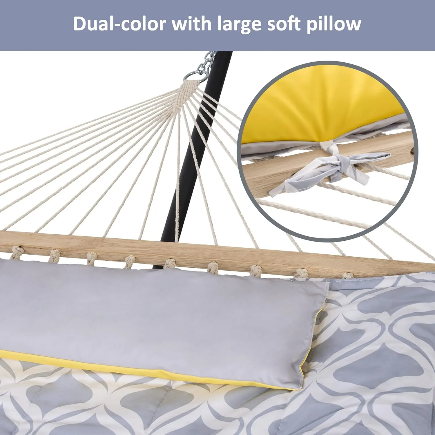 SUNCREAT Outdoor Hammock with Stand, Portable Hammocks for Outside with Stand, Gray Drops