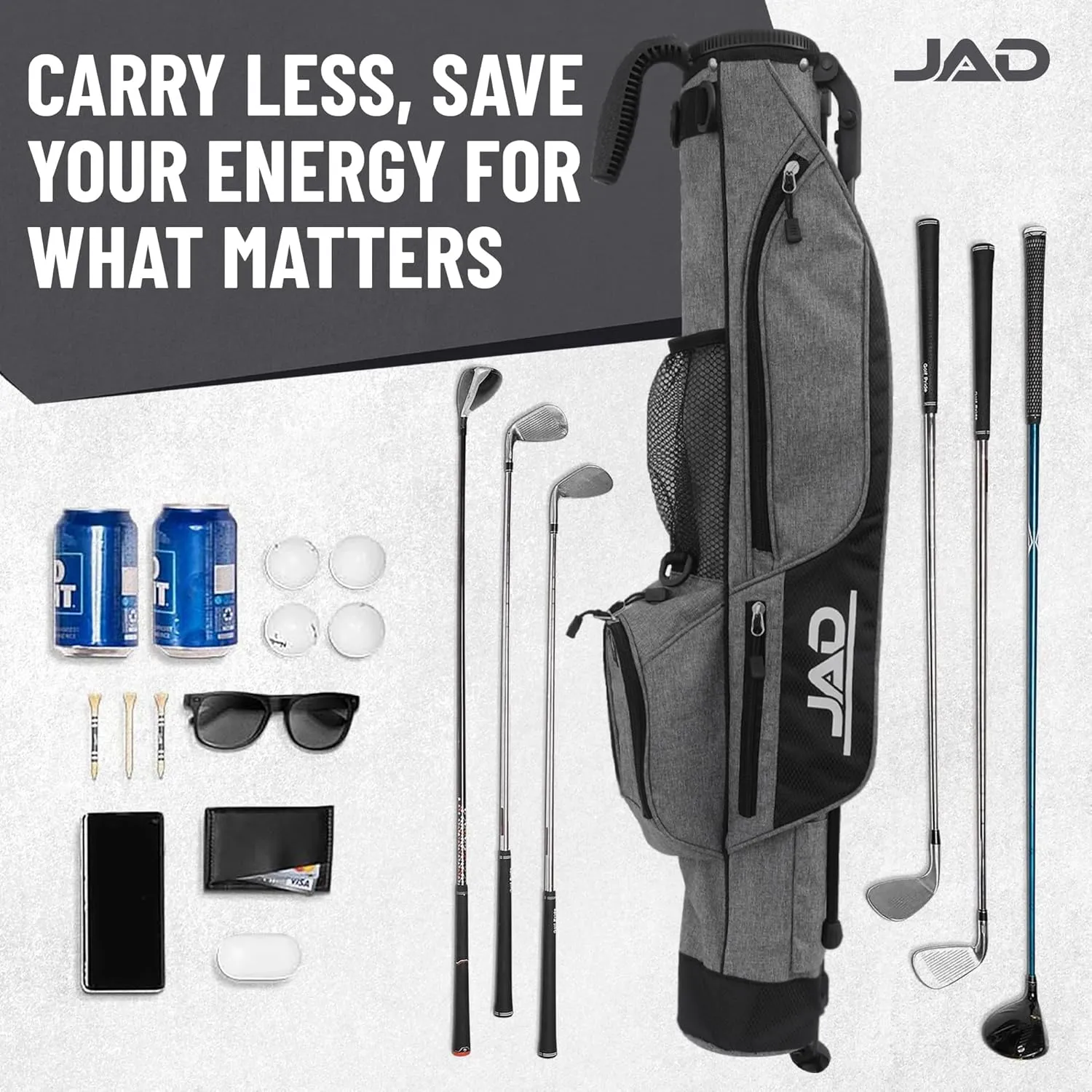 Sunday Golf Bag - Premium Everyday Sunday Golf Bag with Stand for Men, Women and Ladies, Ultra Lightweight, Easy to Carry Pitch n Putt Carry Bag