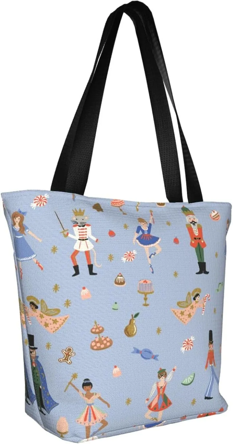 Sunflower American Flag Tote Bag For Women Lightweight Shoulder Bags Shopping Handbags With Zipper