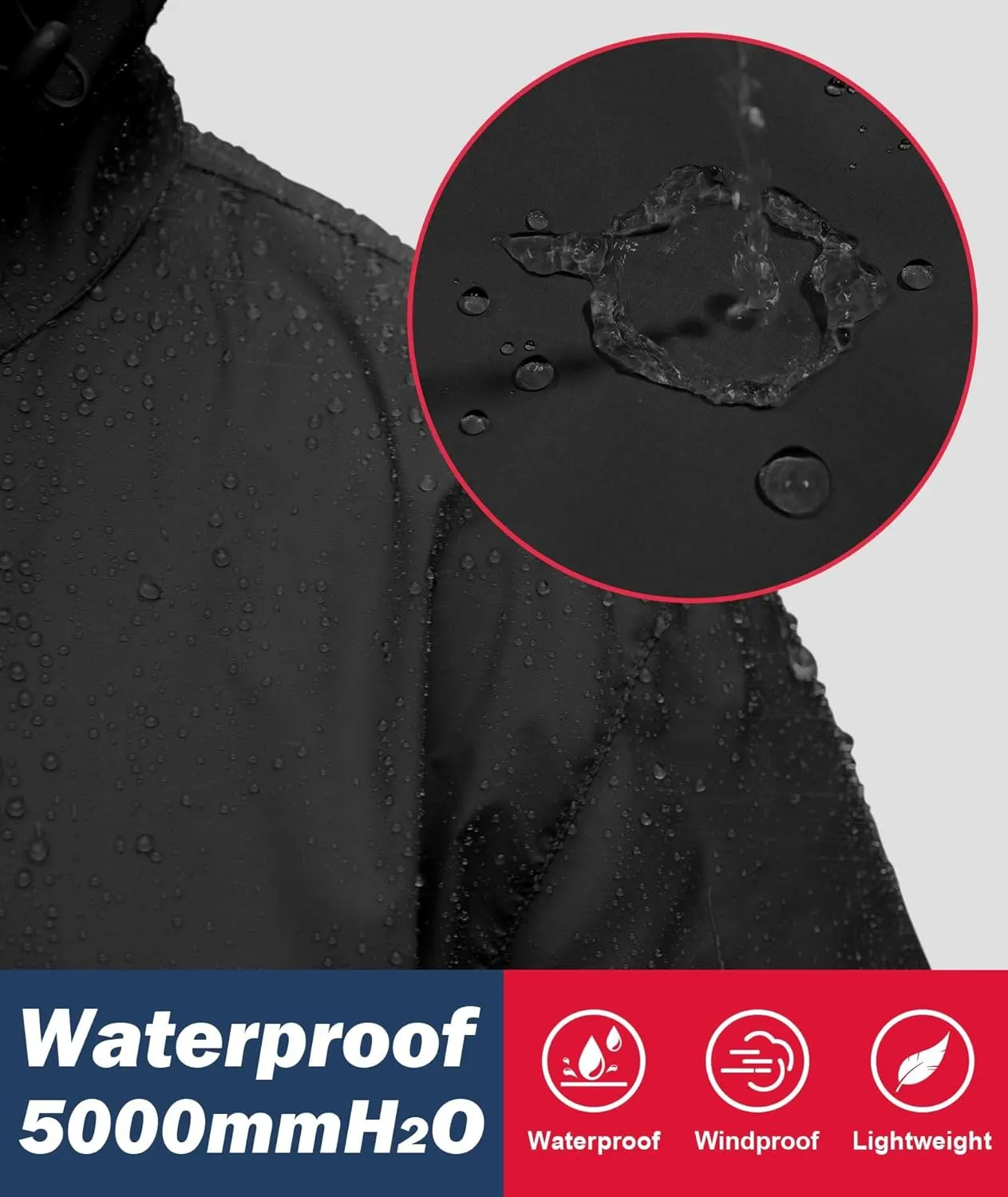 SWISSWELL Men's Rain Jacket Windbreaker Packable,Lightweight Golf Rain Coat Inner Pocket for Camping Hiking Cycling