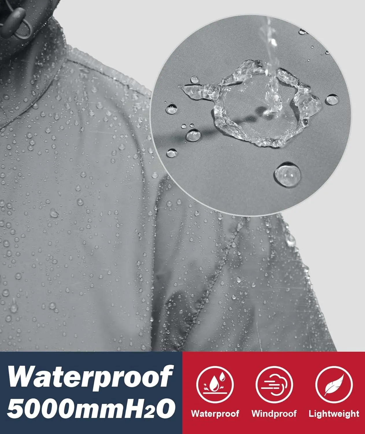 SWISSWELL Men's Rain Jacket Windbreaker Packable,Lightweight Golf Rain Coat Inner Pocket for Camping Hiking Cycling