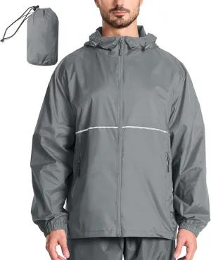 SWISSWELL Men's Rain Jacket Windbreaker Packable,Lightweight Golf Rain Coat Inner Pocket for Camping Hiking Cycling