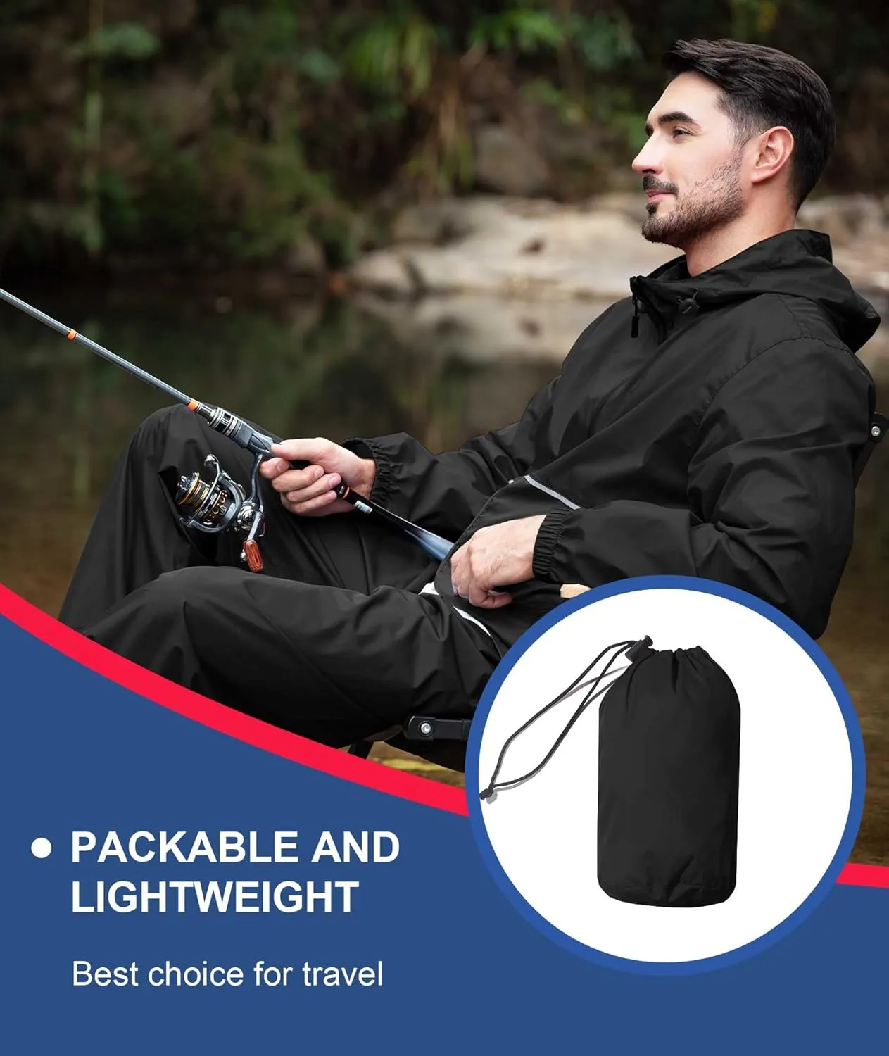 SWISSWELL Men's Rain Jacket Windbreaker Packable,Lightweight Golf Rain Coat Inner Pocket for Camping Hiking Cycling
