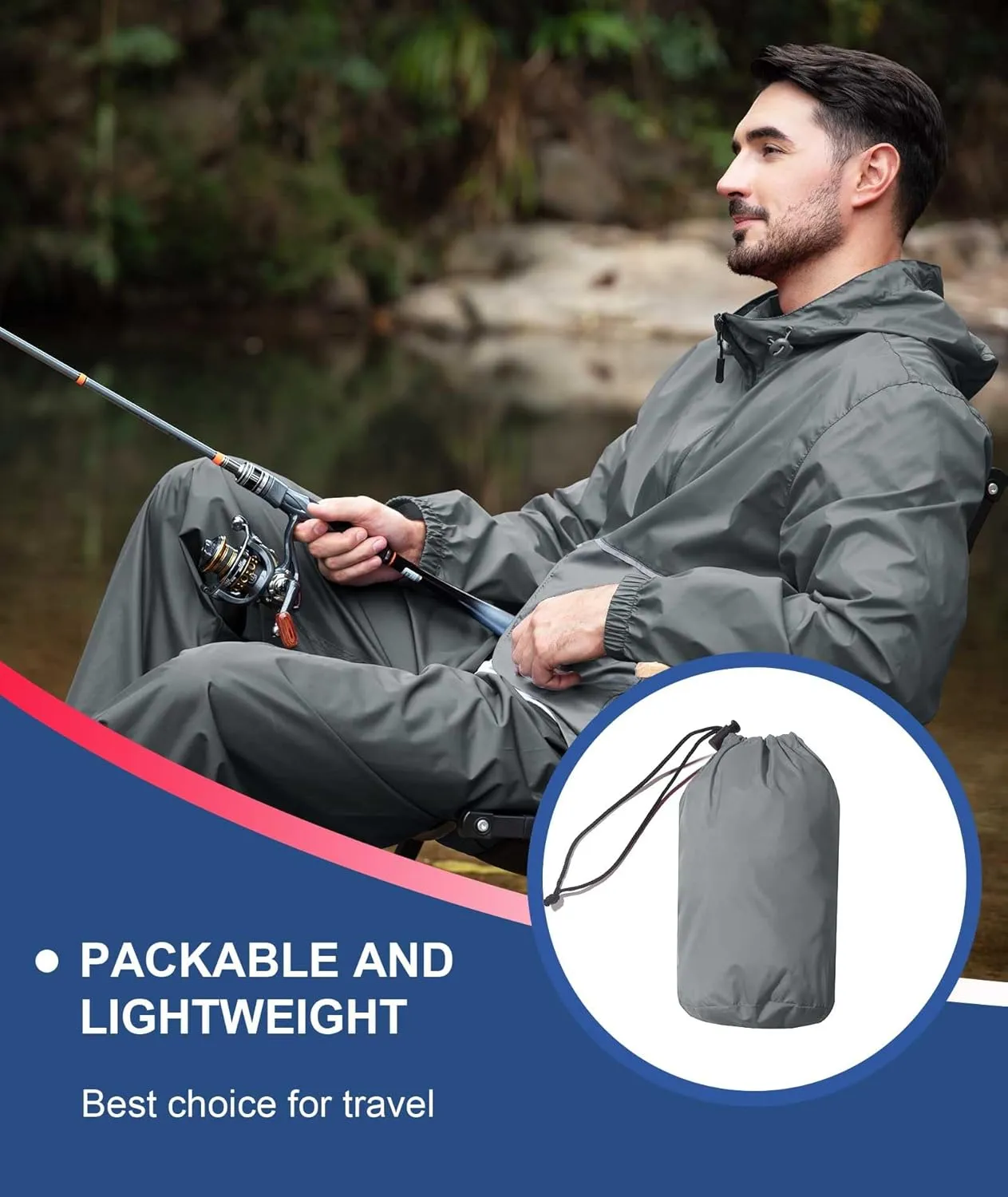 SWISSWELL Men's Rain Jacket Windbreaker Packable,Lightweight Golf Rain Coat Inner Pocket for Camping Hiking Cycling