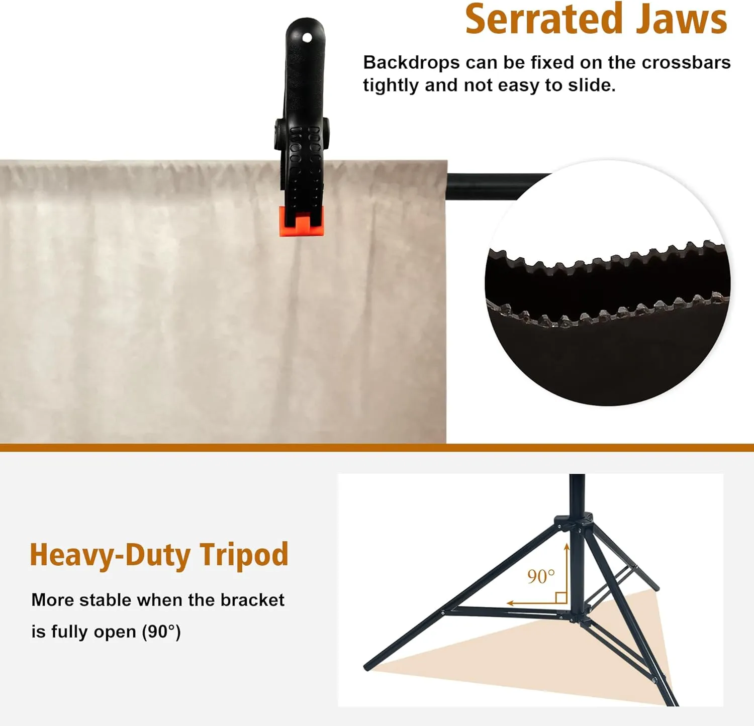 T-Shaped Backdrop Stand with 6.5 x 5ft Abstract Beige Backdrop, Adjustable Stand Kit with 4 Spring Clamps, Portable Handbag (2 in 1)