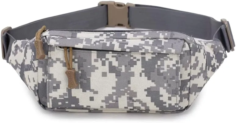 Tactical Waist Bag Multifunctional Shoulder Crossbody Large Fanny Pack Men Women Wallets for Work Travel Fishing (Grey)