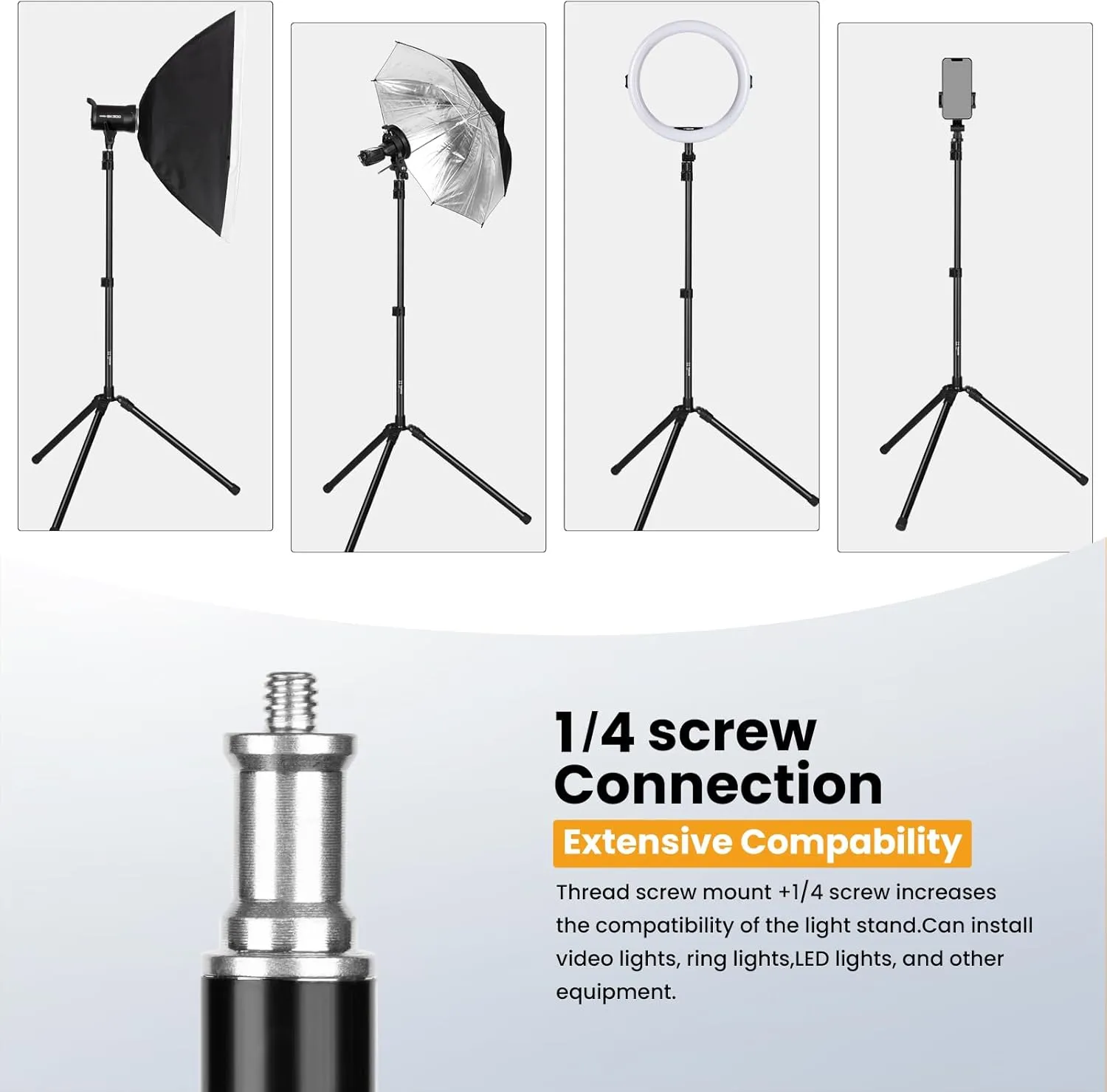 TARION Reverse Folding Light Stand - 6.6ft Studio Lighting Stand Aluminum Photographic Tripod Stand Foldable Lightweight with Carry Bag for Flash Reflector Umbrella Softbox Ring Light Backdrop FLS-20T