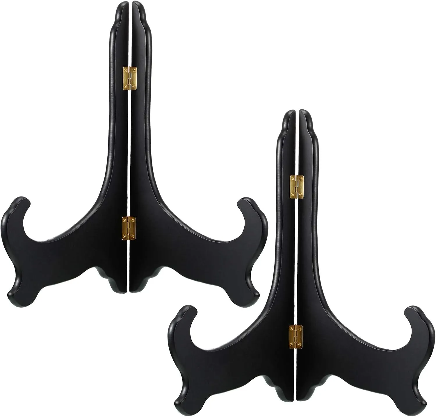 Tatuo 2 Packs Wooden Plate Stands for Display, Plate Holder Display Stand, Picture Frame Stand Easels, Tabletop Art Holder, Book Dish Decorative