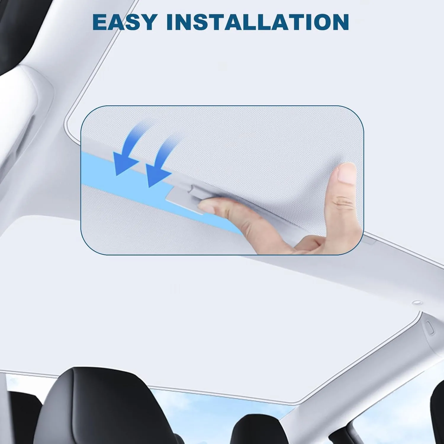 Tesla Model 3 Sunshade Roof, Foldable Split Design, Glass Roof Sunshades for Tesla Model 3 2024, UV Ray Protection Insulation Premium Accessories (for Model 3)