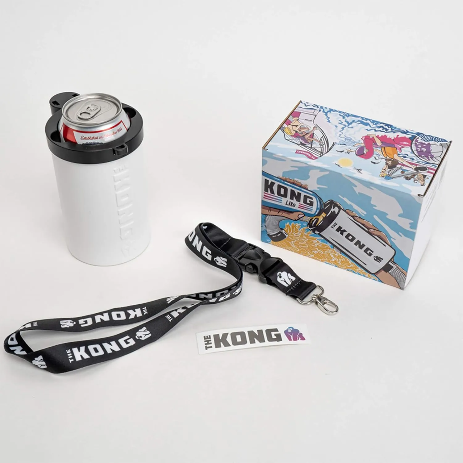 The Kong 2.0 - A Portable Can or Bottle Cooler/Cup With A Detachable, Expandable, Hose To Funnel Your Drink (Green)