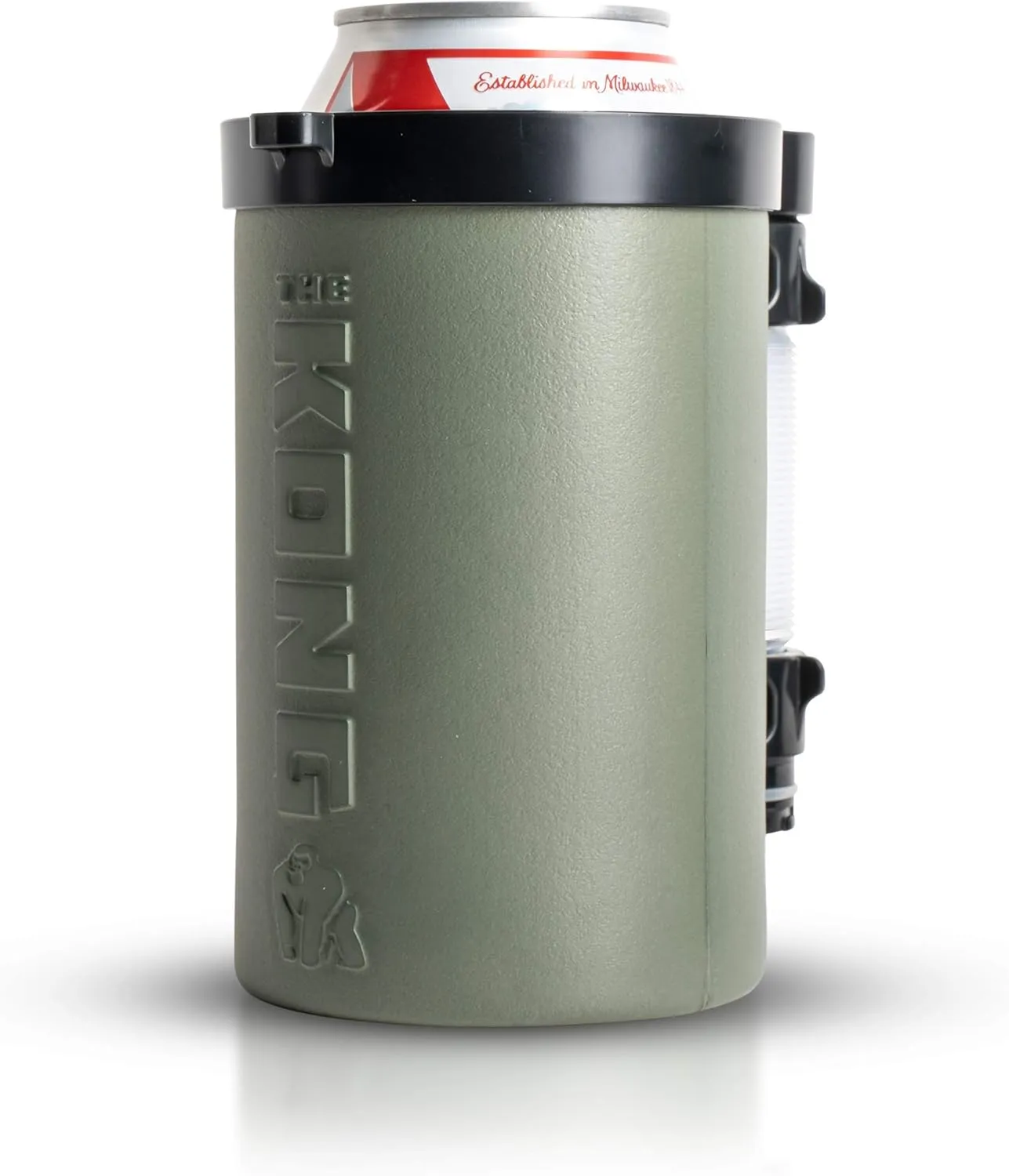 The Kong 2.0 - A Portable Can or Bottle Cooler/Cup With A Detachable, Expandable, Hose To Funnel Your Drink (Green)