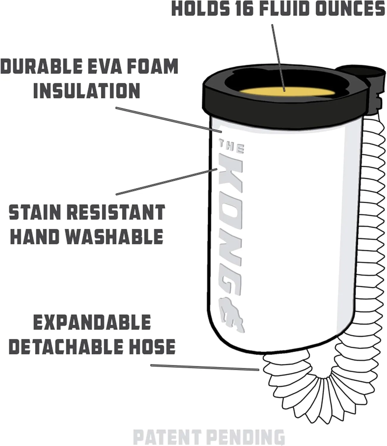 The Kong 2.0 - A Portable Can or Bottle Cooler/Cup With A Detachable, Expandable, Hose To Funnel Your Drink (Green)