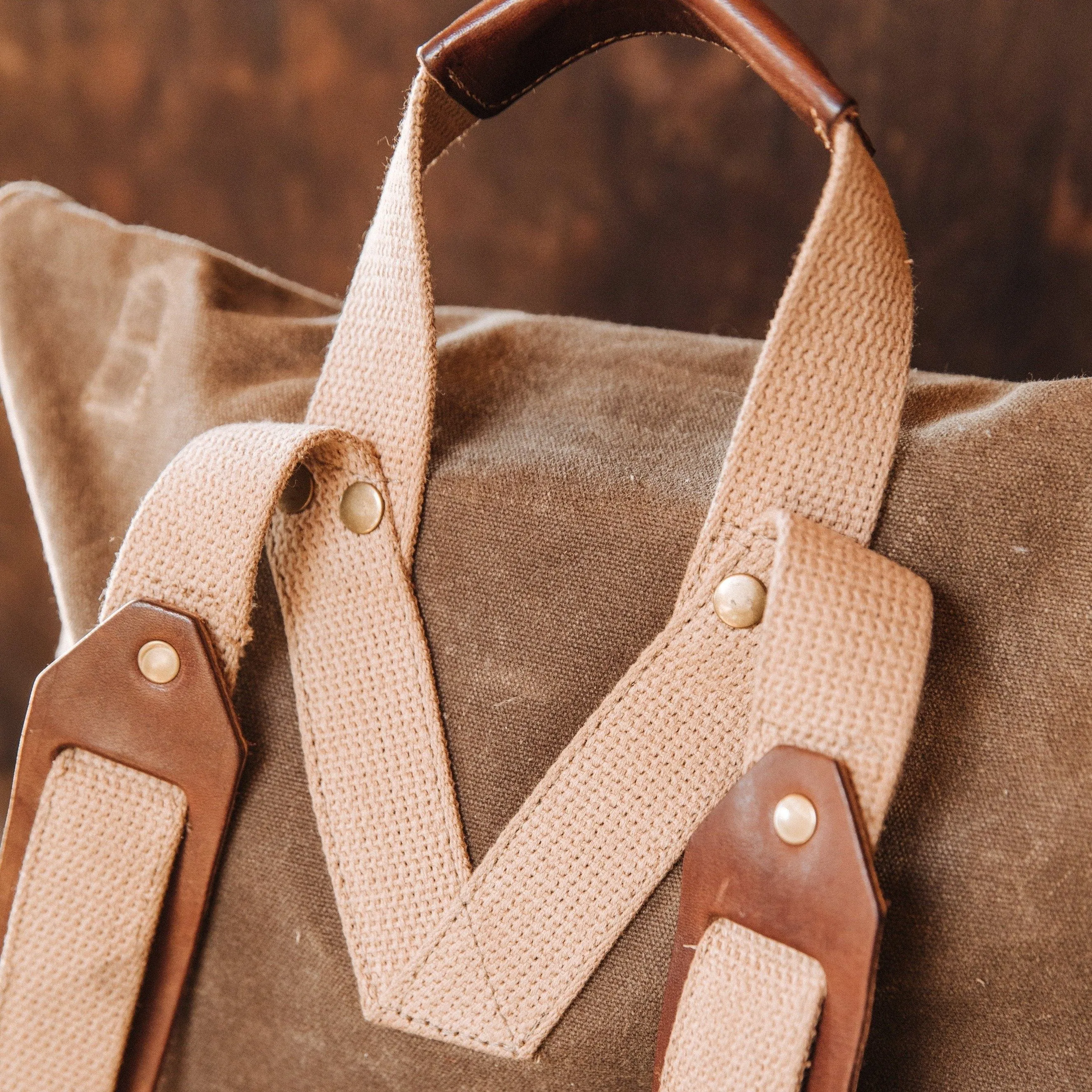 The Muir Pack Canvas Backpack | Vintage Wax Duck Canvas Backpack (Brown)