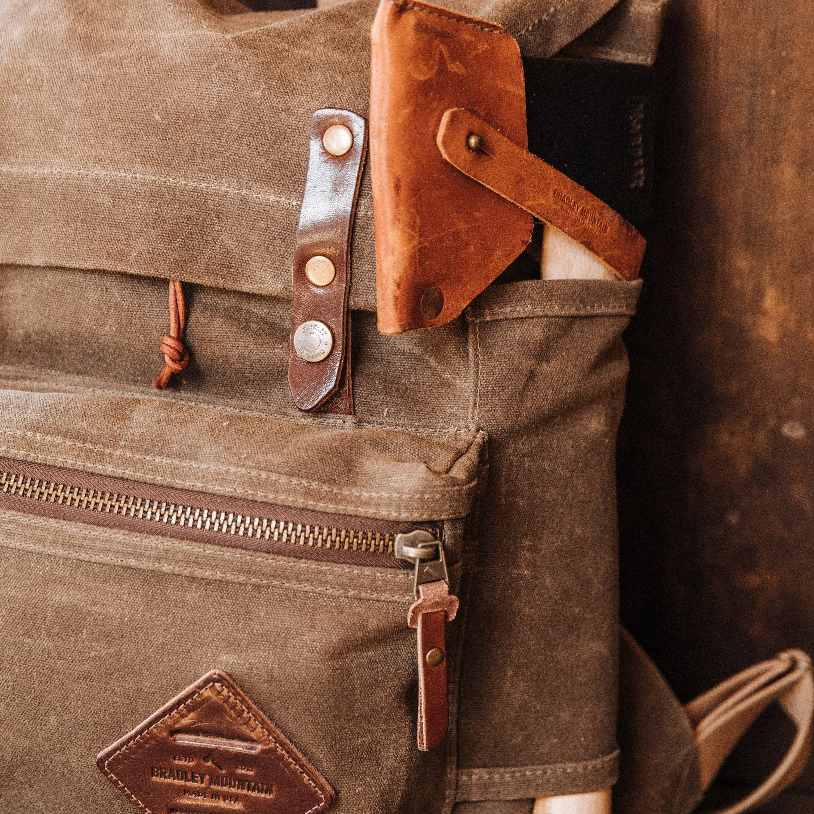 The Muir Pack Canvas Backpack | Vintage Wax Duck Canvas Backpack (Brown)