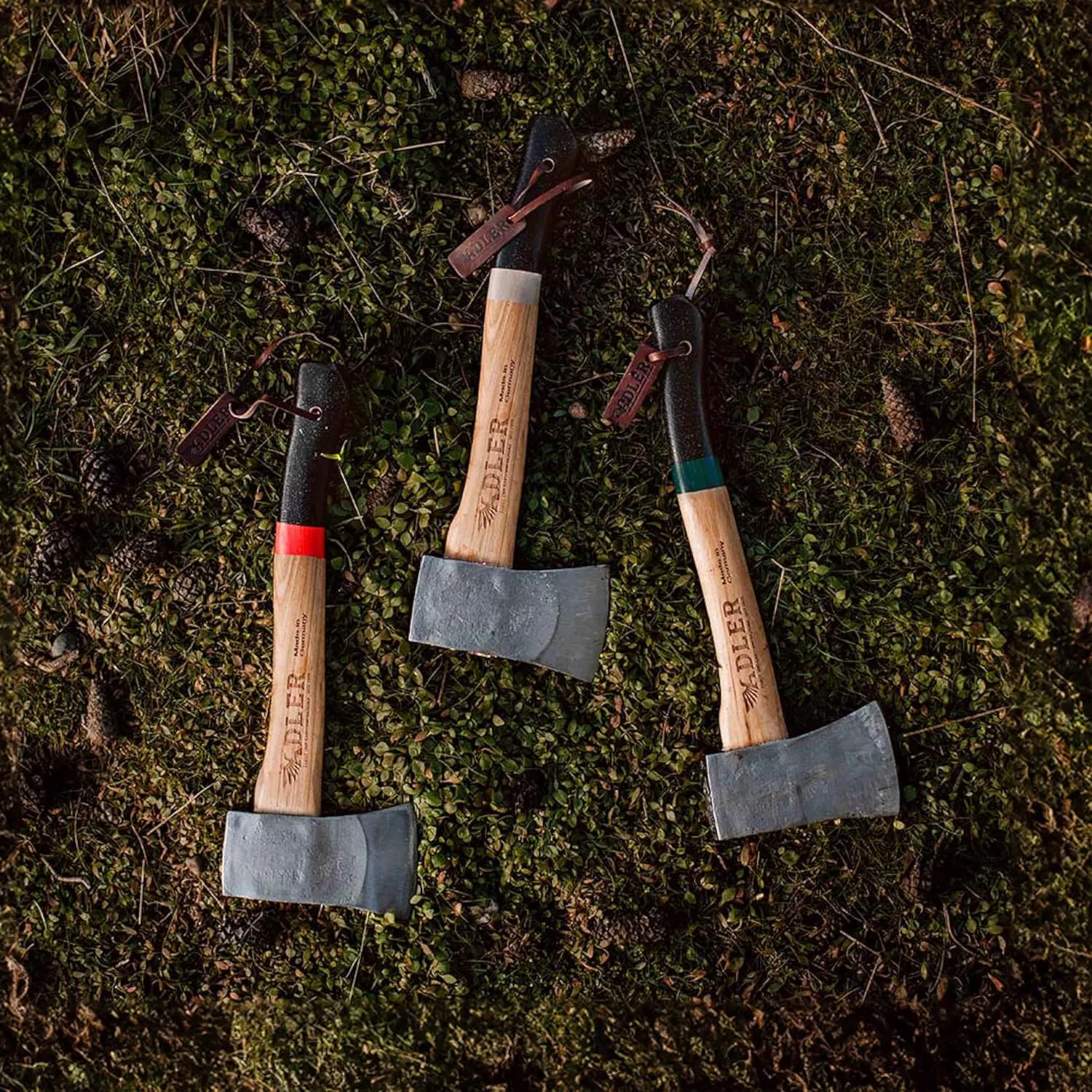 The Yankee, 15", German Forged, All-Purpose Wilderness Camping Hatchet & Kindling Splitting, Anti-Slip Wood Handle (Red Stripe)