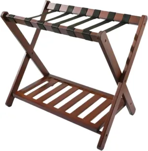 Thickened Luggage Rack Foldable Floor Standing with Shoes Shelf Suitcase Stand for Hotel Travel Home for Luggage