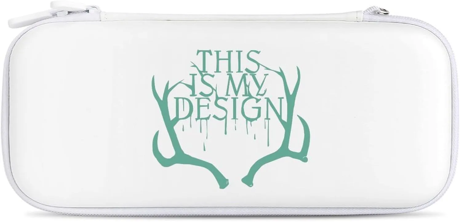 This is My Design Deer Hard Shell Travel Case with Rope 15 Game Card Pockets Compatible with Switch Protective