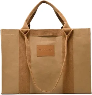 Three Sizes Washable Reusable Kraft Paper Tobi Tote Bag. Strong, Lightweight, Folds Like Paper and Strong Like Leather.