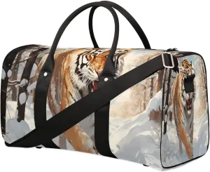 Tiger Travel Duffel Bag for Women Men Waterproof Foldable Overnight Weekender Bag Large Capacity Sports Gym Bag