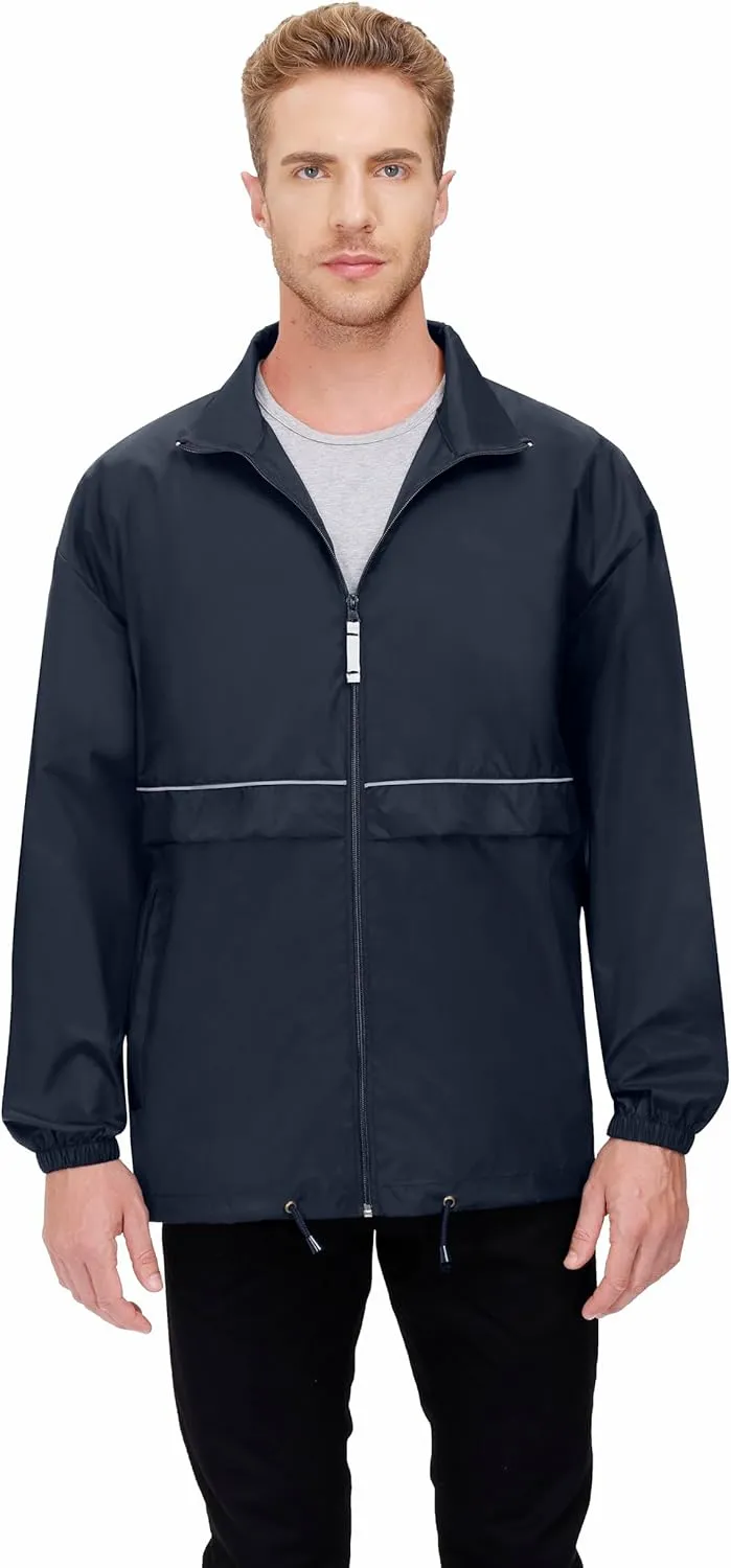 TIHEEN Men's Rain Jacket Cycling Running Jackets Waterproof Raincoat with Hood Windbreaker Hiking Jacket Rain Coat