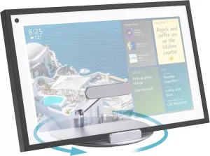 Tilt and Swivel Stand for Echo Show 15, Make of Aluminum Alloy, Rotatable and Foldable, Echo Show 15 Mount Suitable for 8"-16" Tablet/iPad, Work for Portrait Landscape Mode, Silver