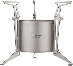 Titanium Stove with Foldable Legs and Pot Supports for Camping Hiking Backpacking Outdoor Cooking Stove,stove with lid