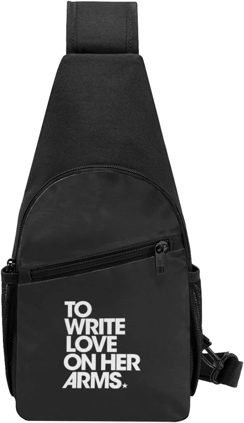 To Write Love On Her Arms Unisex Chest Bag Lightweight Crossbody Shoulder Bag Travel Pocket