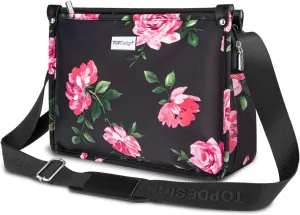 TOPDesign Lightweight Women Crossbody Bag, Shoulder Purse with Multiple Pockets, Triple Zip Handbag with Shoulder Strap